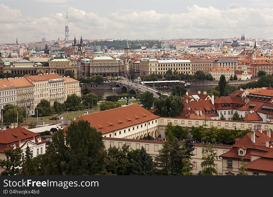 City of Prague from the castle hill. City of Prague from the castle hill