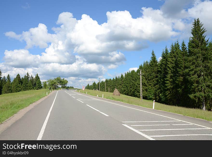 Curved road to mountain top. Curved road to mountain top