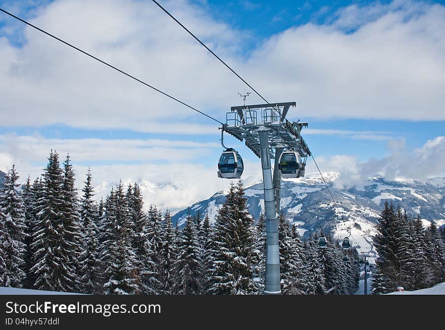 Ski resort Zell am See, Austria