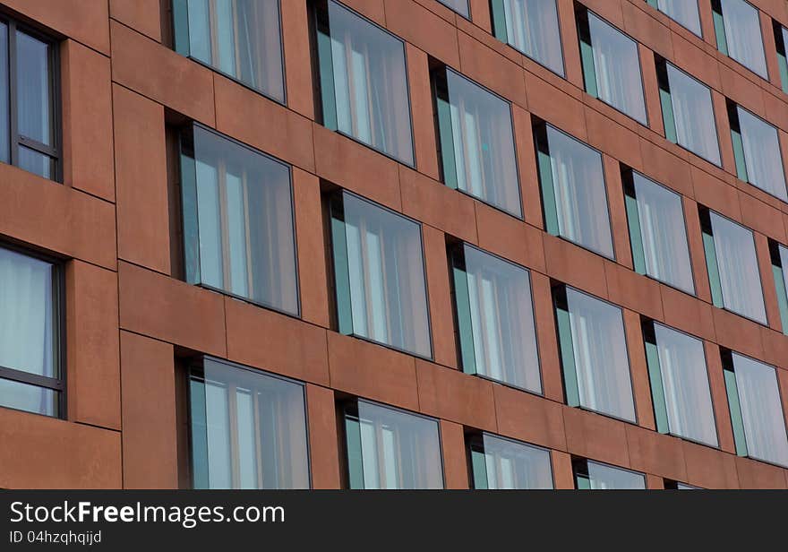 A detail of windows in a building