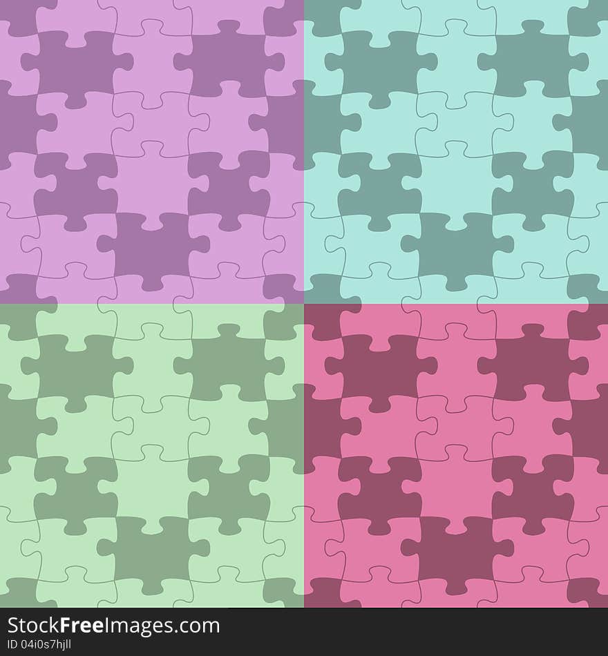 Seamless Vector Puzzle Pattern