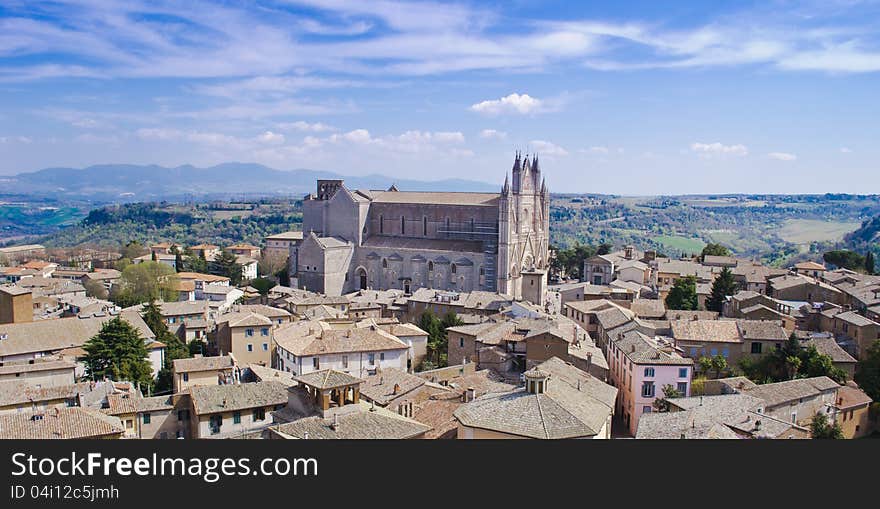 Orvieto Cathedral And Aerial View