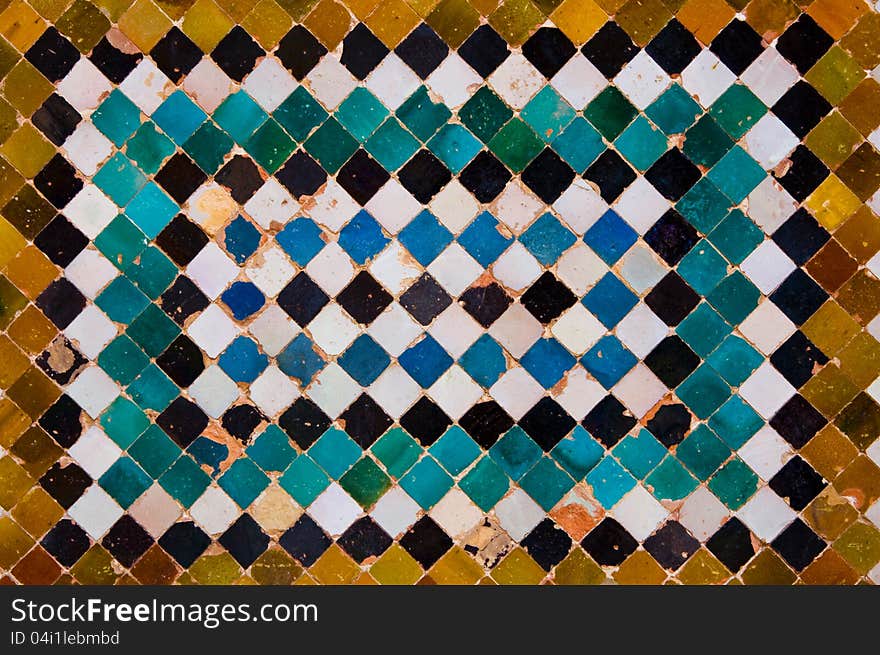 Ceramic pattern on the walls of Alhambra Palace at Granada Spain. Ceramic pattern on the walls of Alhambra Palace at Granada Spain