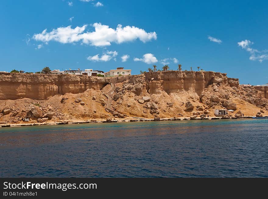 Country house on the rocky coast of the Red Sea. Country house on the rocky coast of the Red Sea