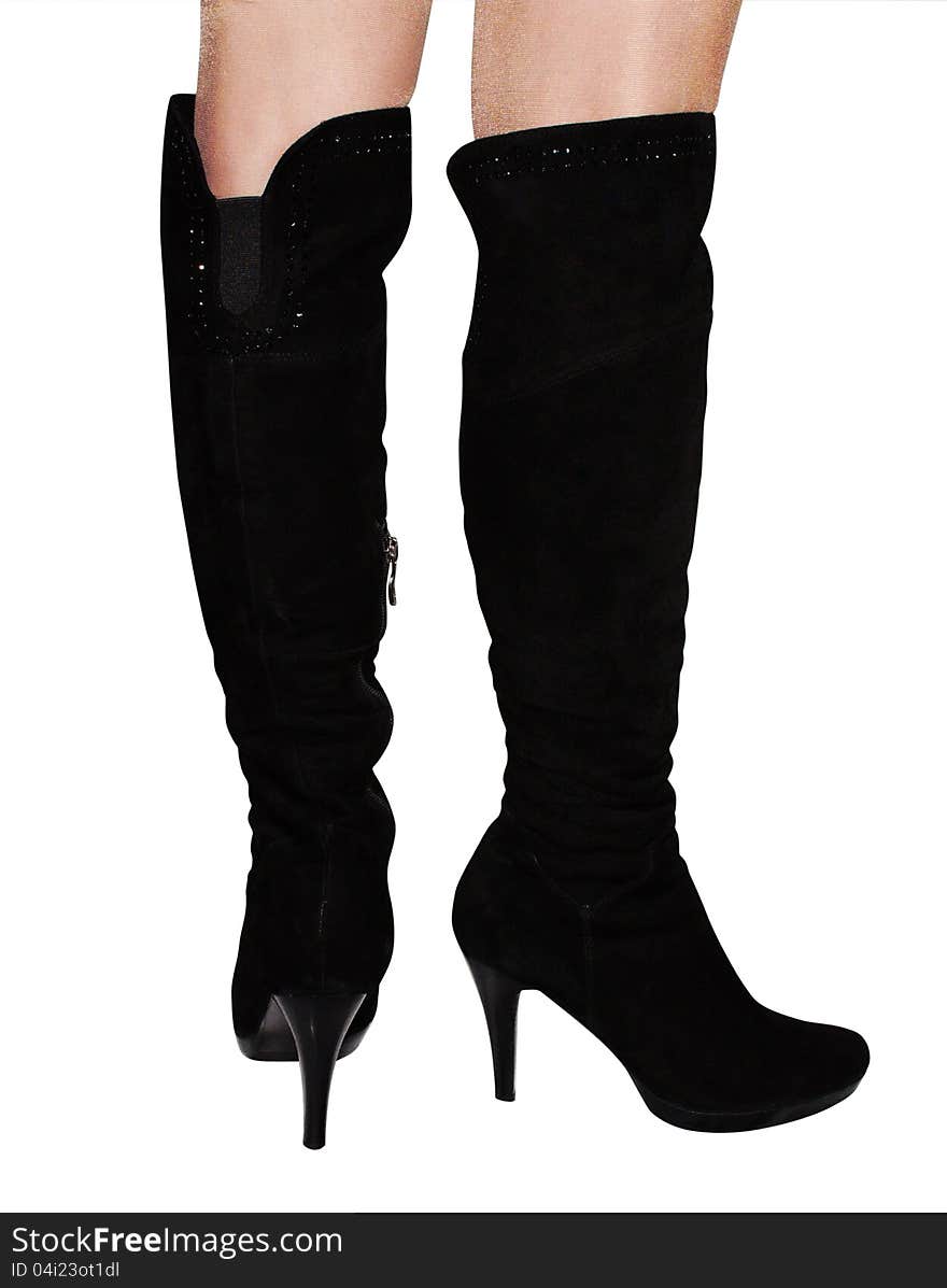 Female boots of black colour