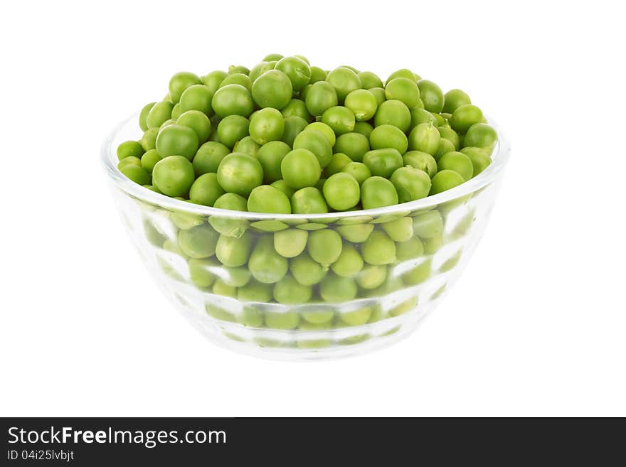 Pea Pod in bowl on a white background