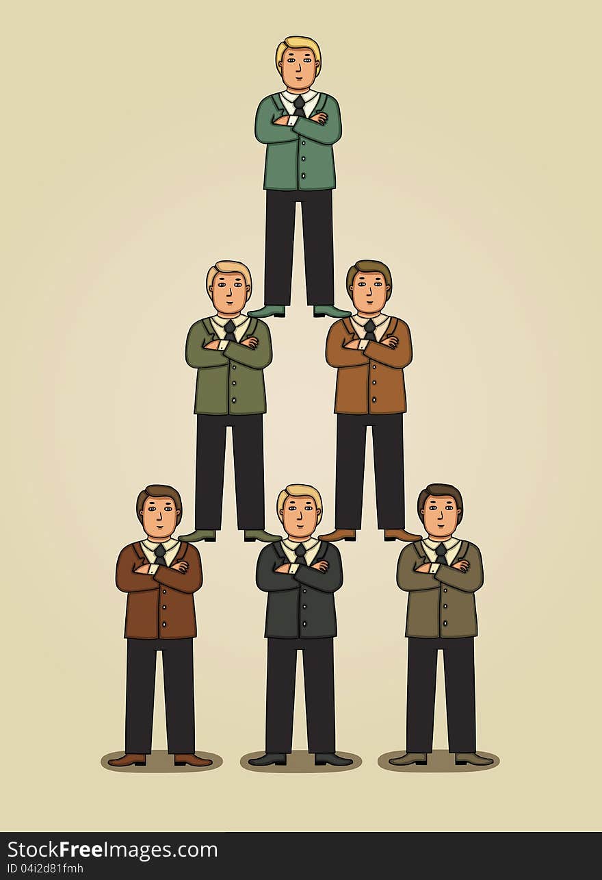 Illustration about how anyone can rely on each other in business. Illustration about how anyone can rely on each other in business.