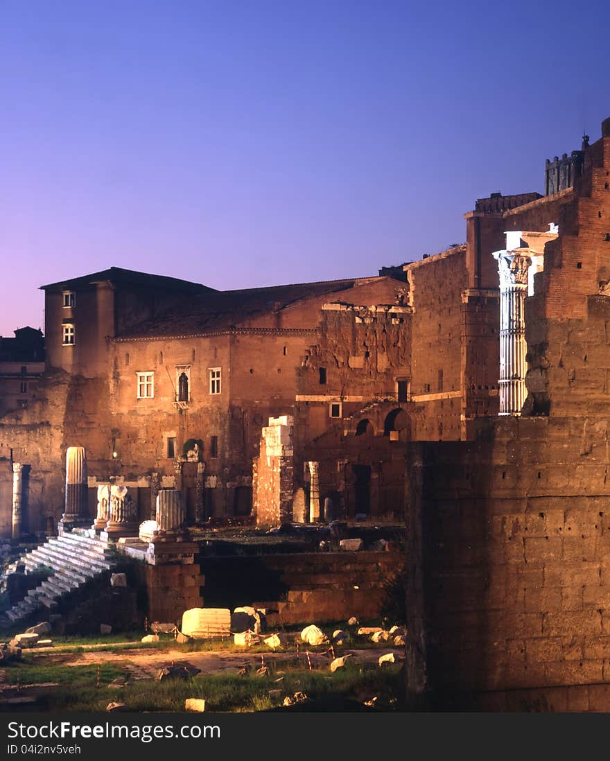 Trajans Market at night