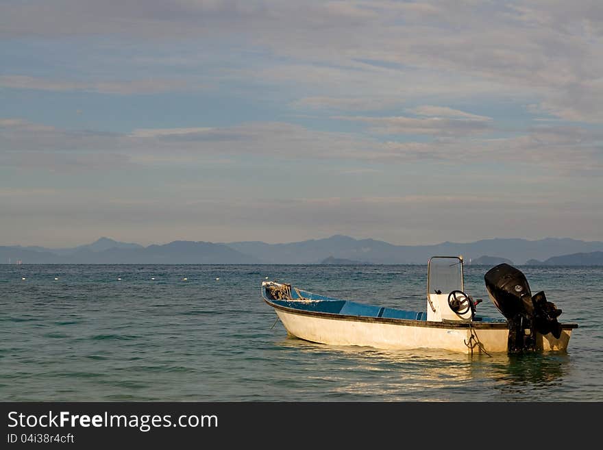 Anchored boat