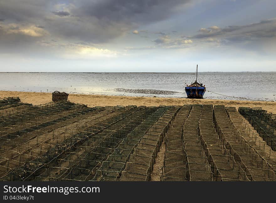 A ship and nets