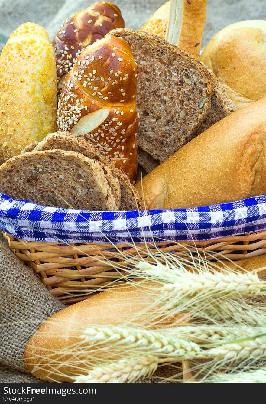 Various pastry and bread