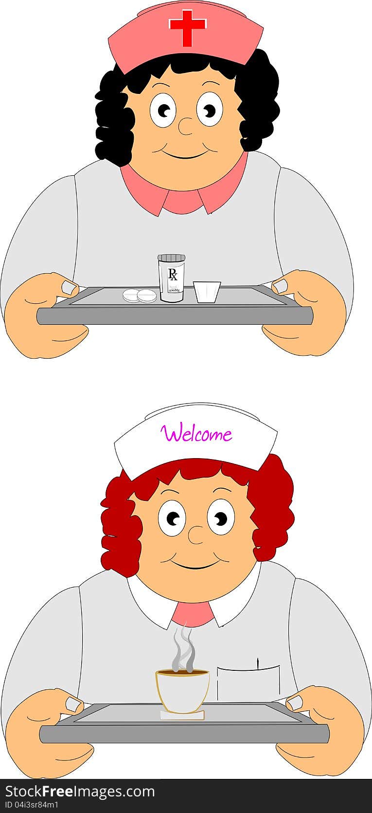 Nurse and waitress clip art