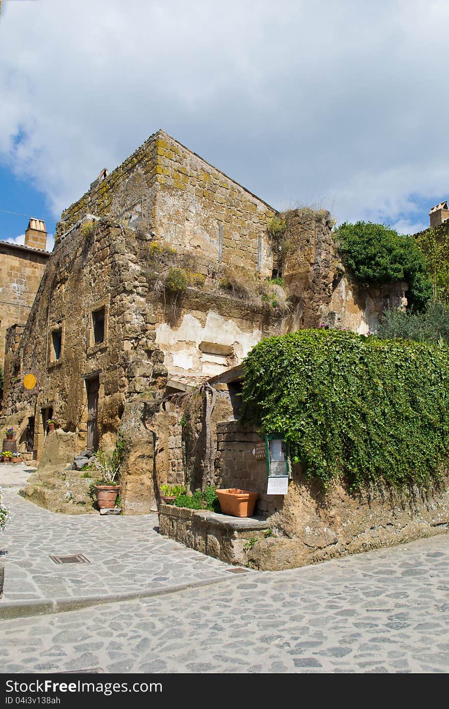 Civita di Bagnoregio called the dying is located in Italy in the region of Lazio, glimpse with some buildings typical of the area. Civita di Bagnoregio called the dying is located in Italy in the region of Lazio, glimpse with some buildings typical of the area