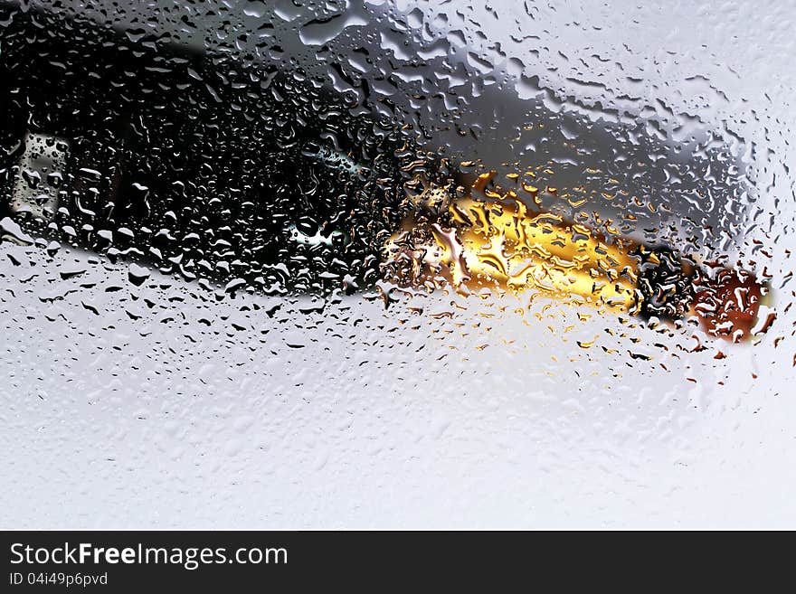 Champagne under water drops in Studio