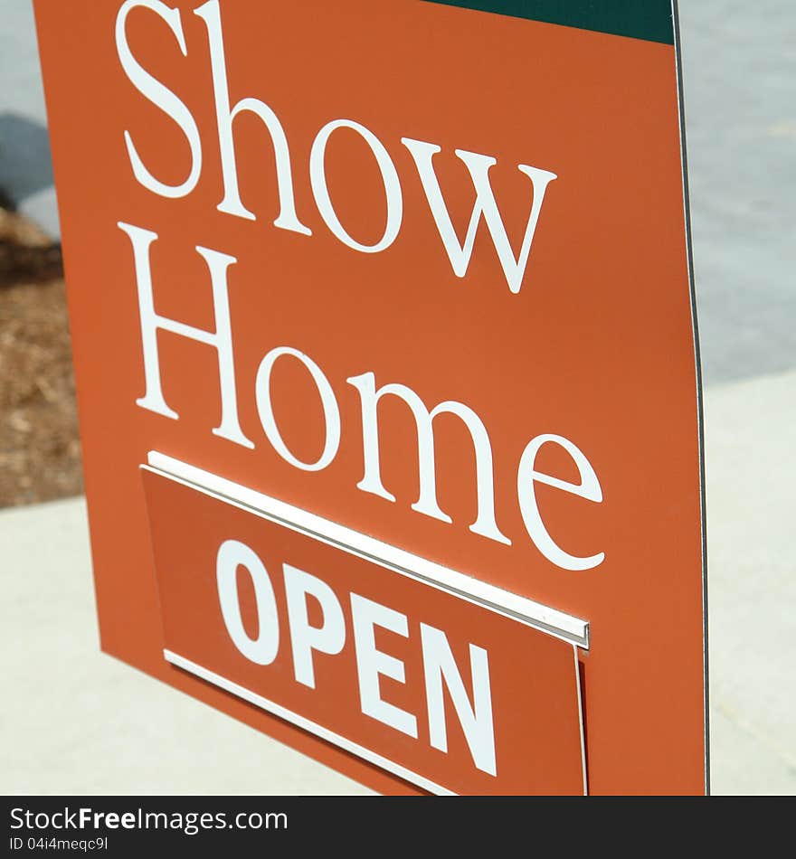 Open sign hanging outside of a new home. Open sign hanging outside of a new home.