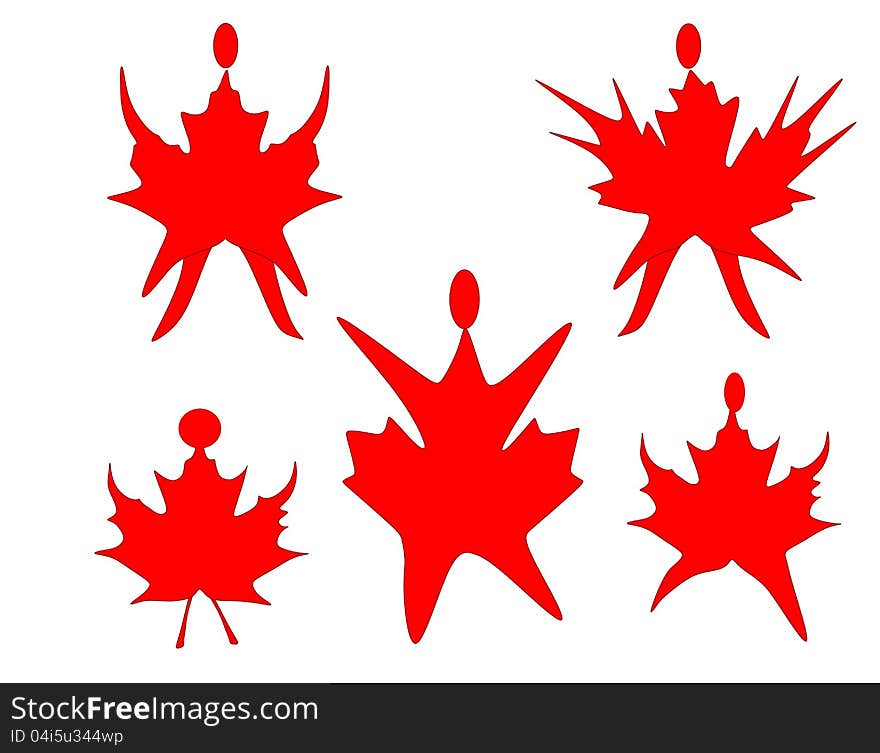 Canadian Maple Leaf Dancing Or Exercising