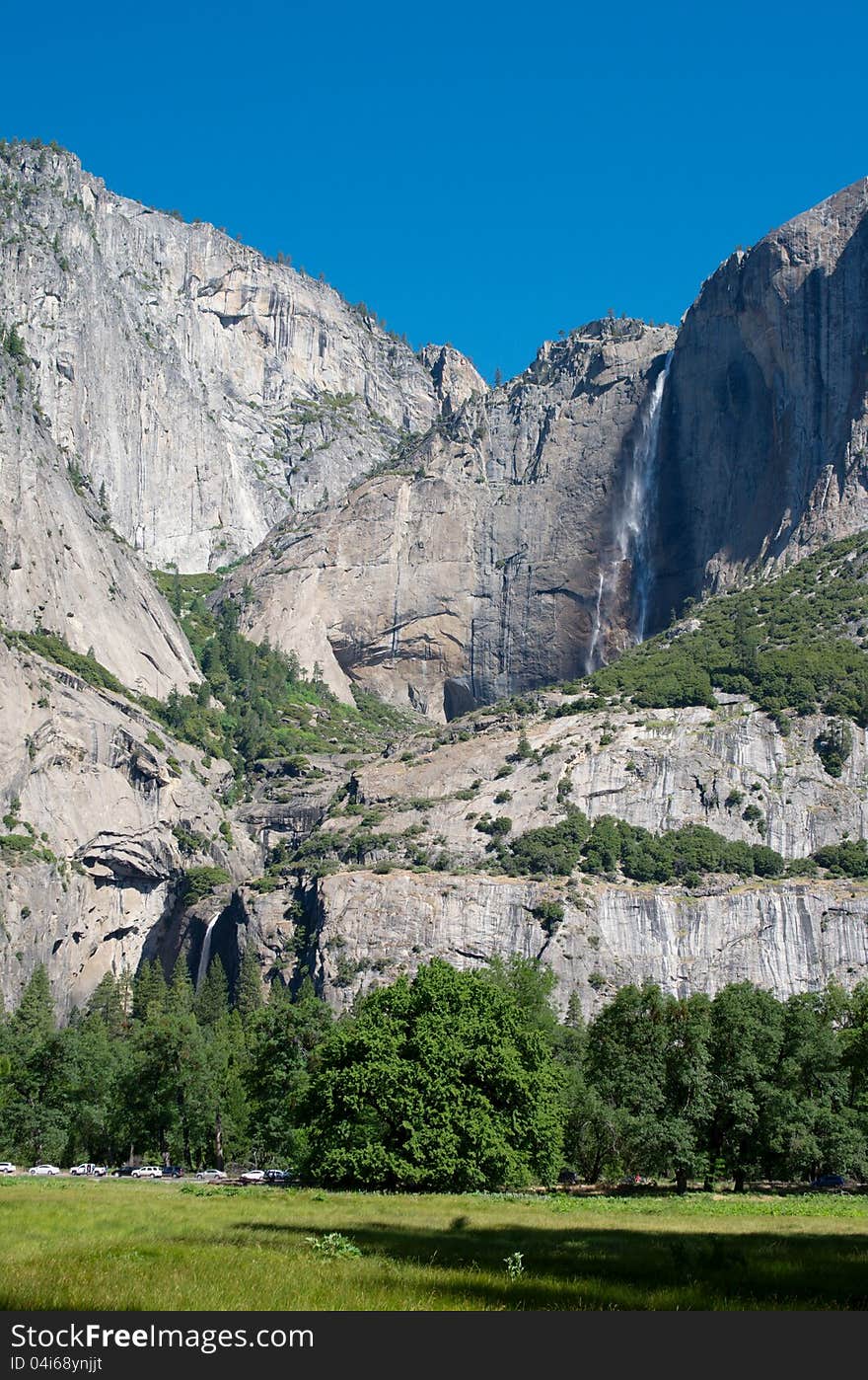 Mountain waterfall in Yosemite