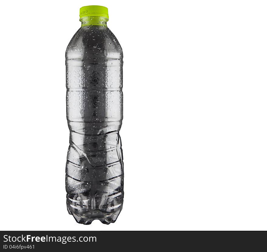 Bottles of water isolated on the black. Bottles of water isolated on the black