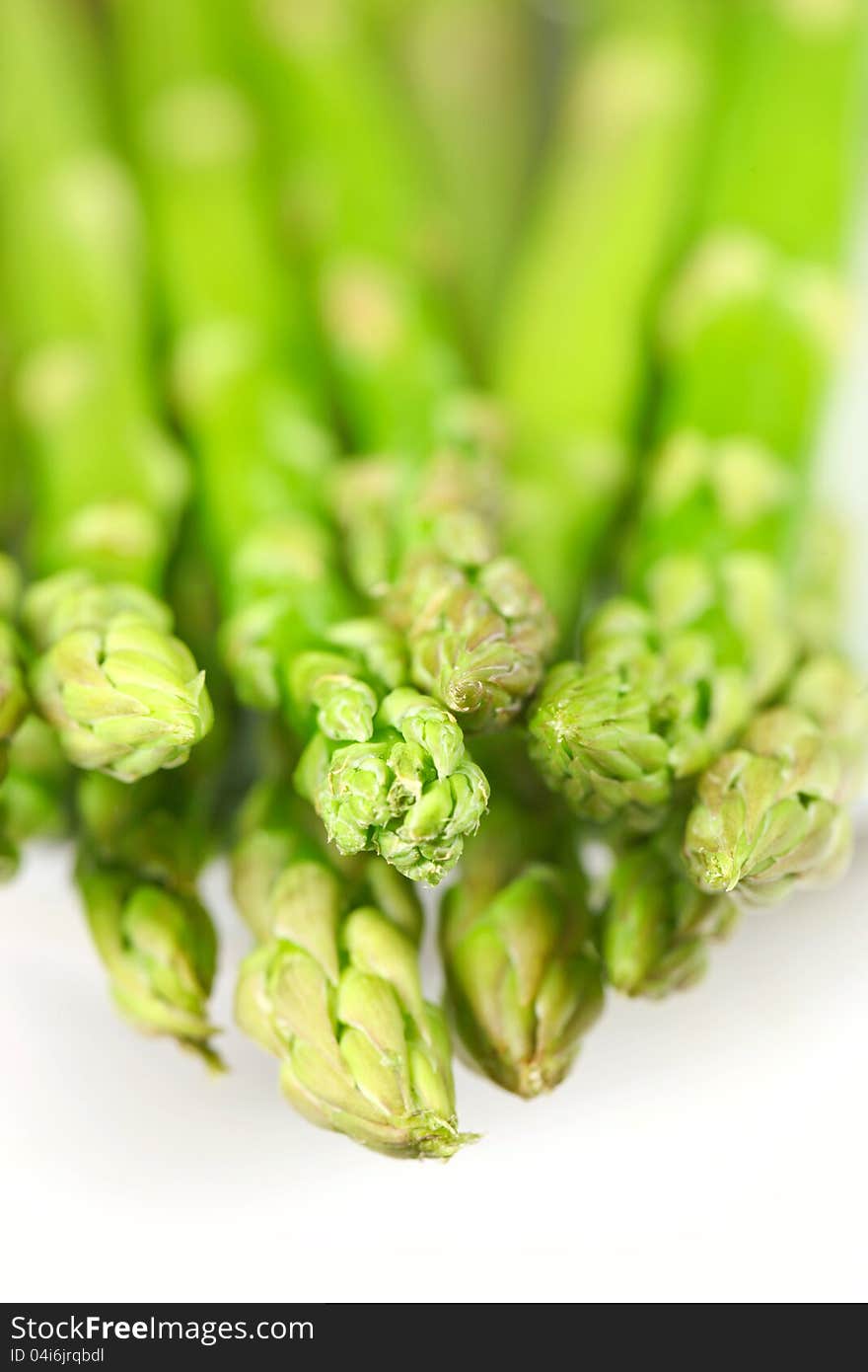 Green asparagus  on a white background