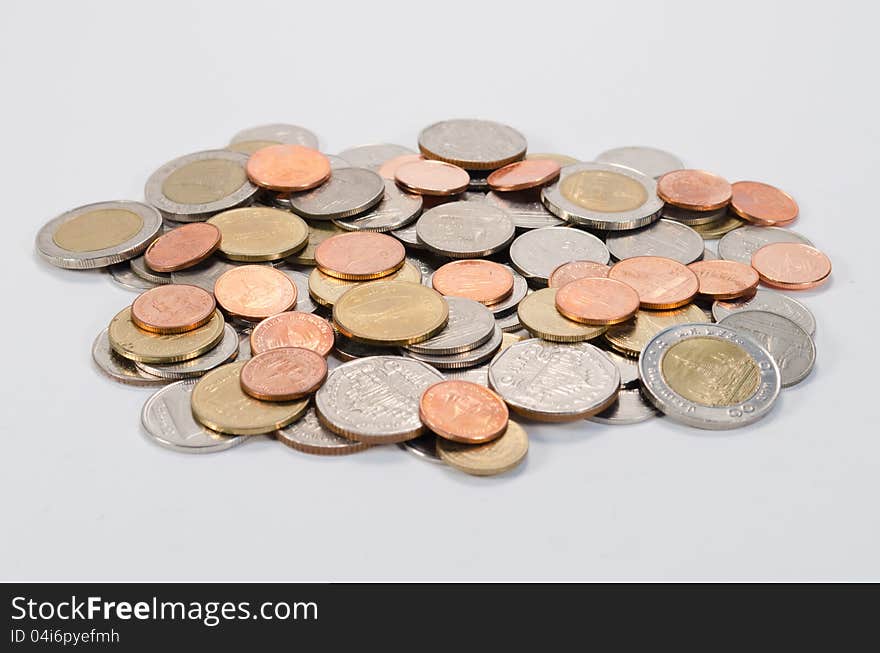 Coins Thai baht as background. Coins Thai baht as background