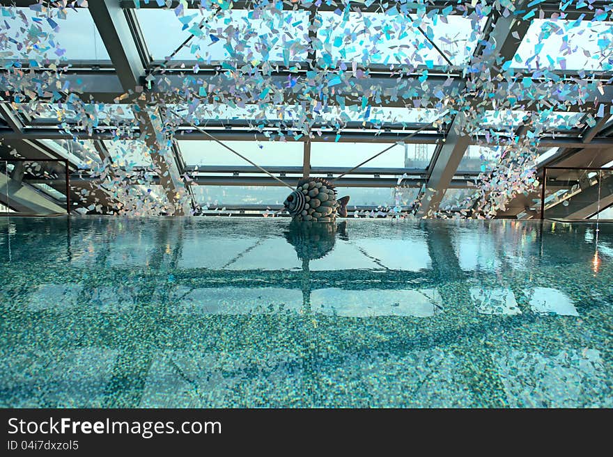 Swimming pool in modern hotel