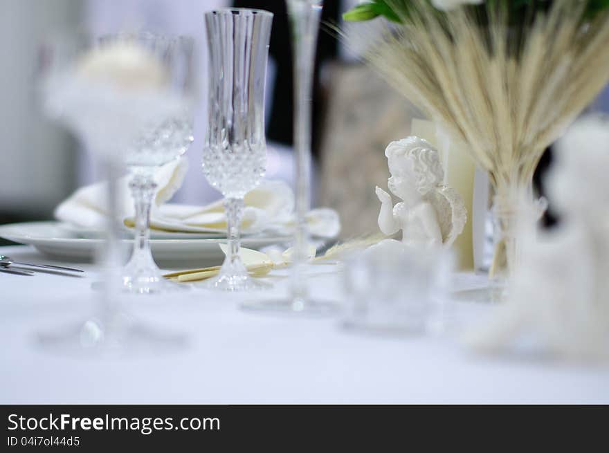 Romantic table set with angel