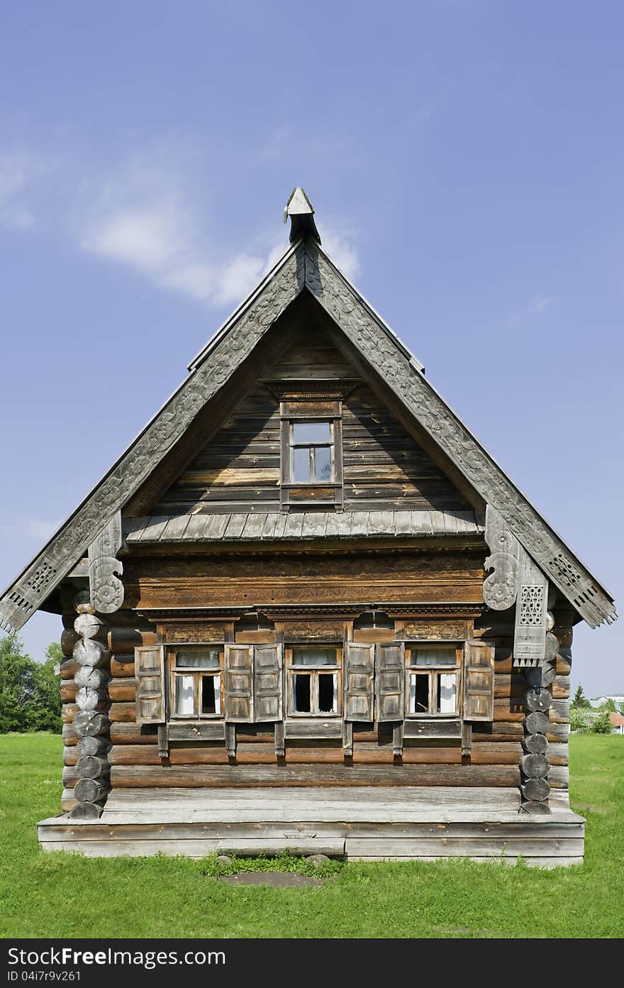 The facade of village houses. Suzdal. Russia.