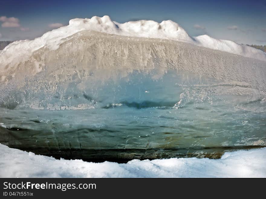 Break the ice floes, close-up