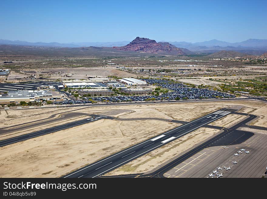 Red Mountain from Falcon Field in Mesa, Arizona. Red Mountain from Falcon Field in Mesa, Arizona