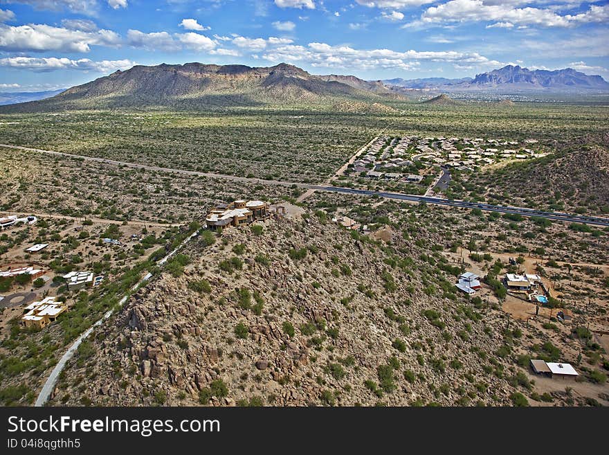 Scenic vista of mountains in east Mesa and Apache Junction, Arizona. Scenic vista of mountains in east Mesa and Apache Junction, Arizona