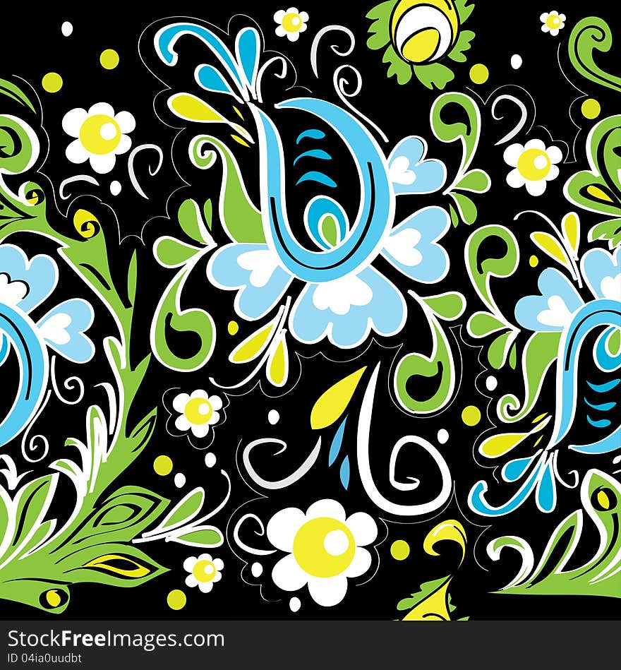 Vector seamless pattern made ​​up of flowers. Vector seamless pattern made ​​up of flowers