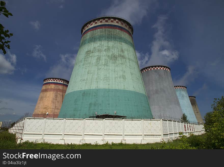 Power Station On Against The Blue Sky