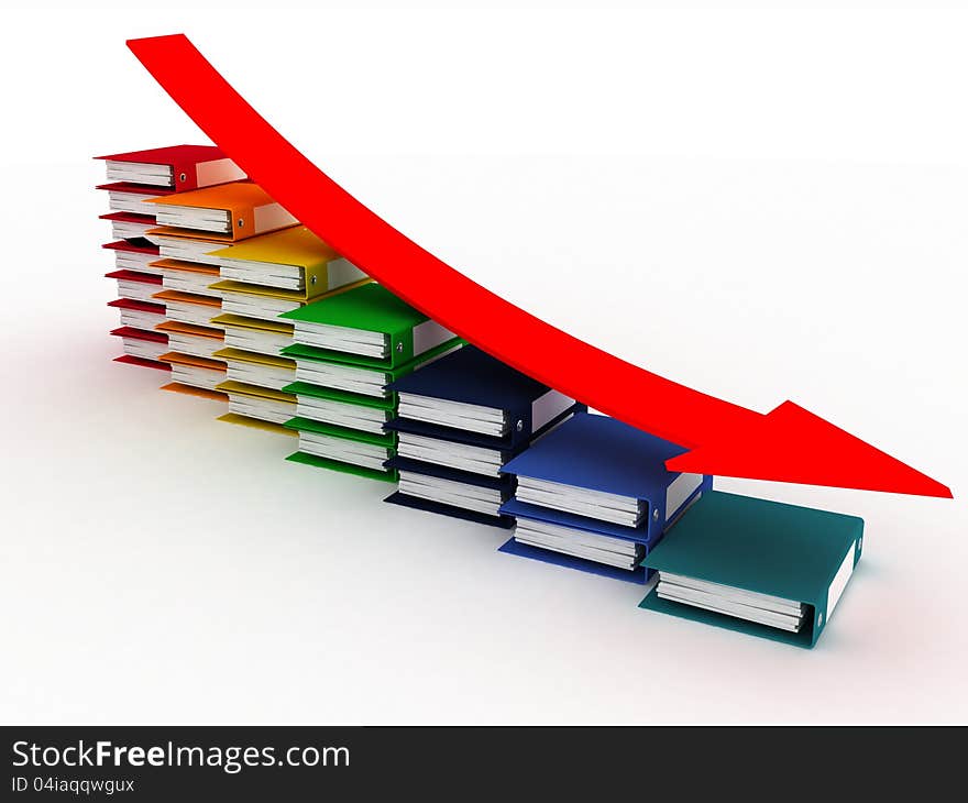 Business diagram from folders for documents