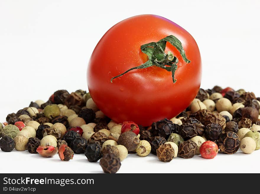 Cherry Tomato On Peppercorns