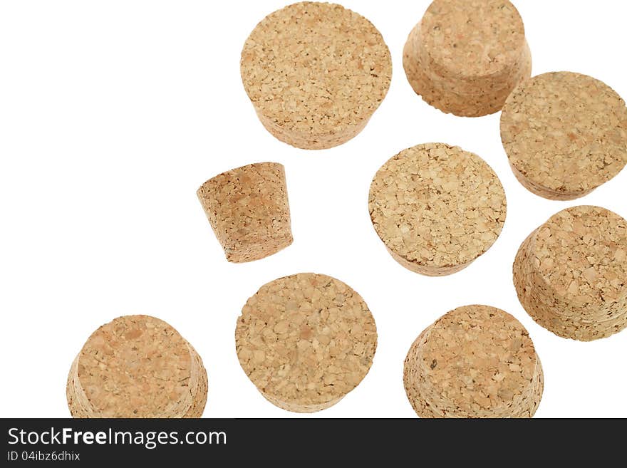 Cork stopper isolated on white background