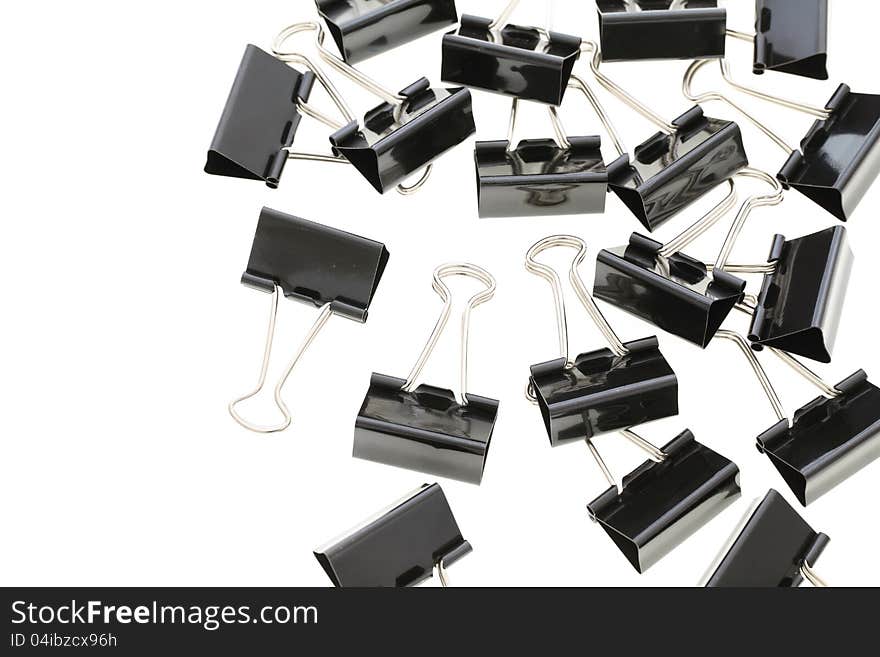 Binder clips isolated on white background