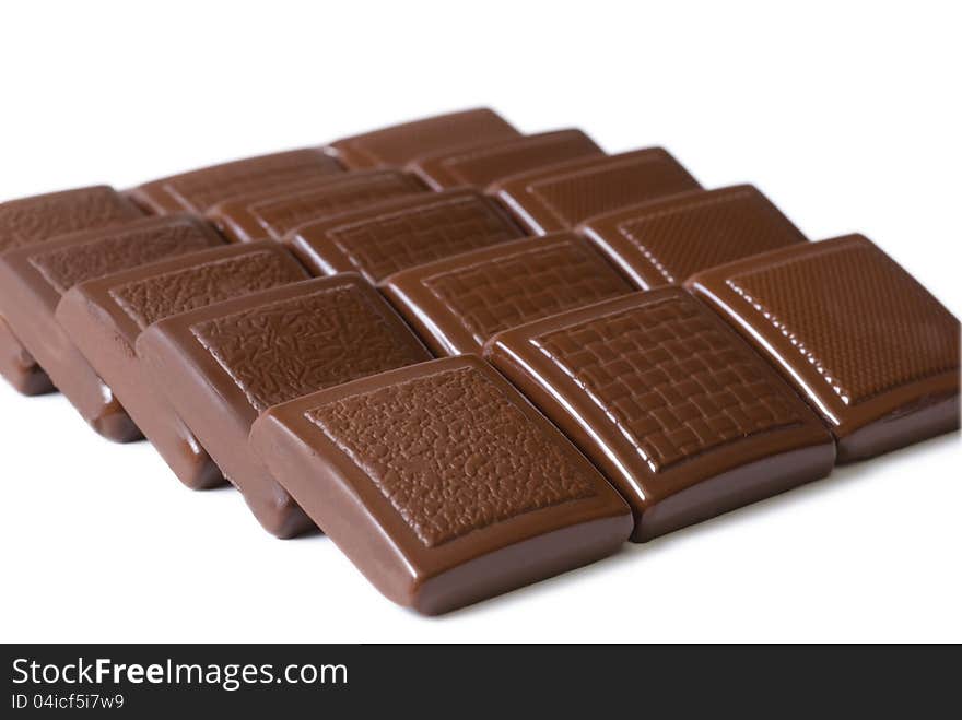 Segments of chocolate