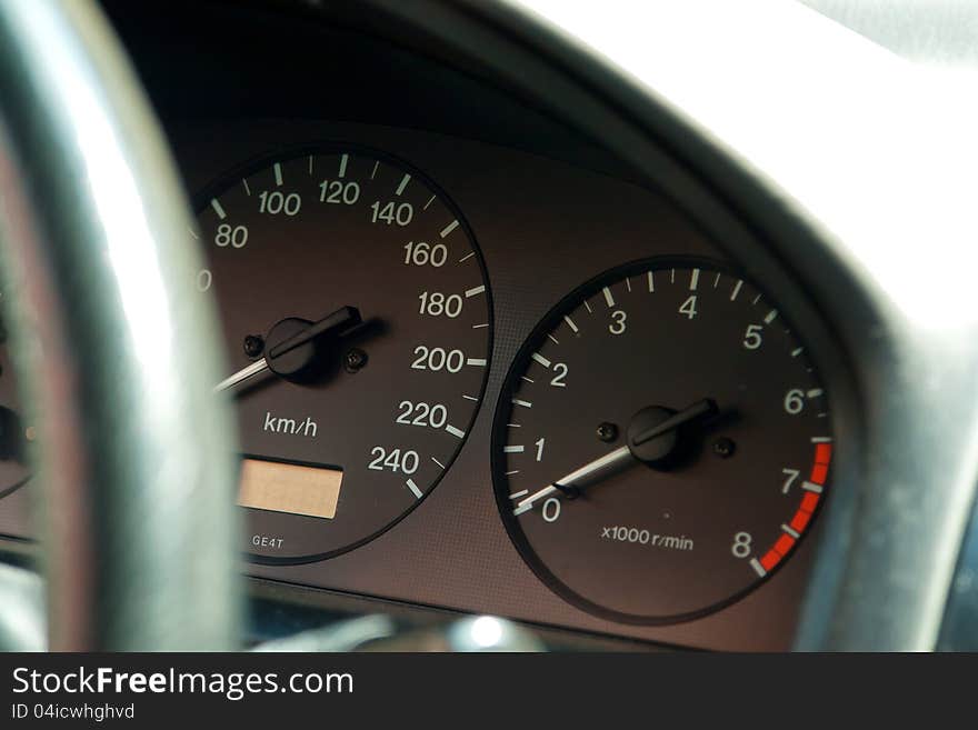 Details of dashboard for speed acceleration driving. Details of dashboard for speed acceleration driving