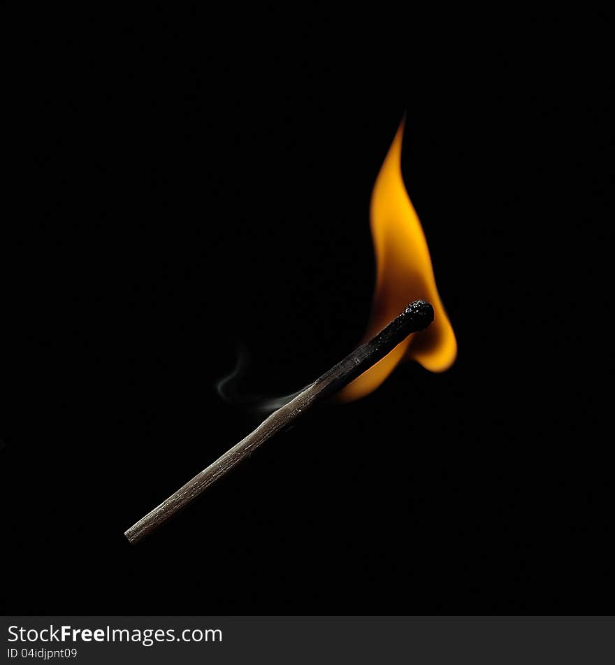 Flame in a small matchstick. Flame in a small matchstick