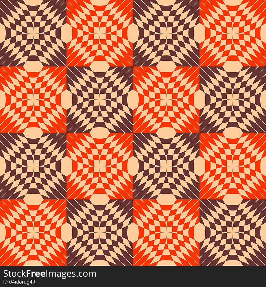 Seamless checked texture in orange and brown colors. Vector art. Seamless checked texture in orange and brown colors. Vector art.