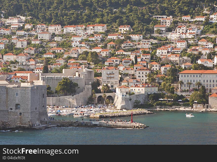 View of the port of Dubrovnik, Croatia