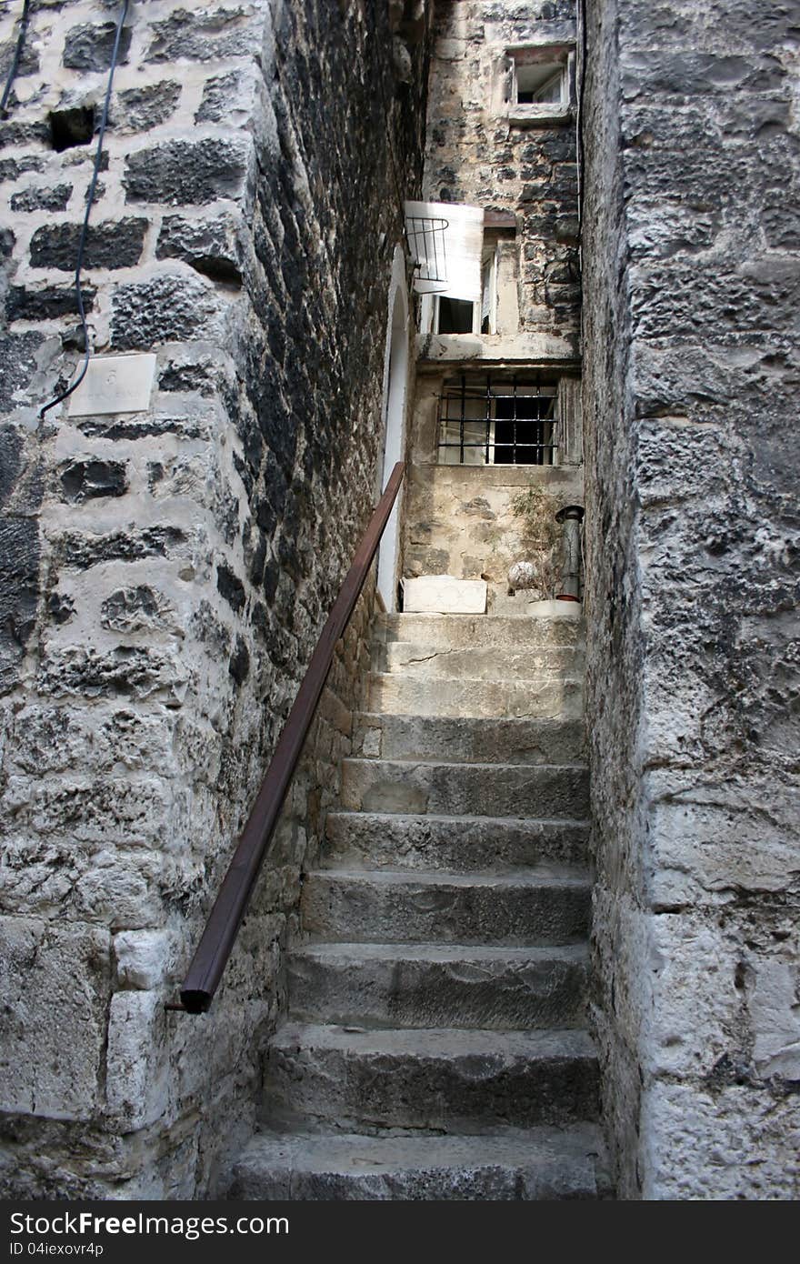 Stairs and buildings in Croatia. Stairs and buildings in Croatia