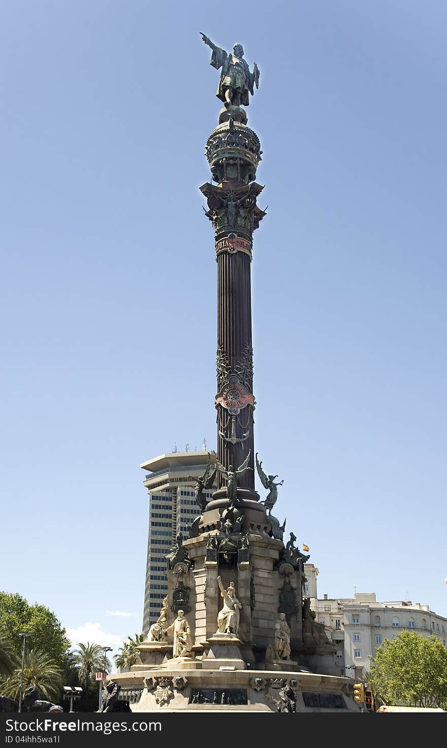 Spain, Barcelona. Monument To Columbus.