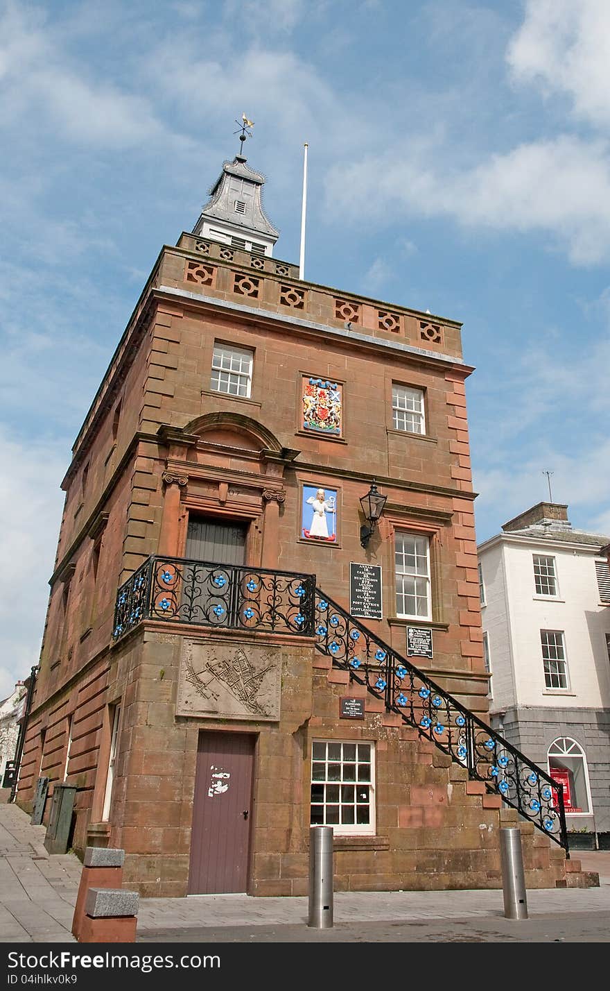 The old midsteeple building at dumfries in scotland