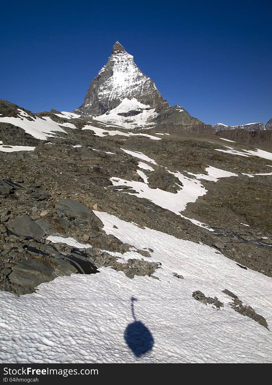 Matterhorn And The Shadow Of Swiss Gondola