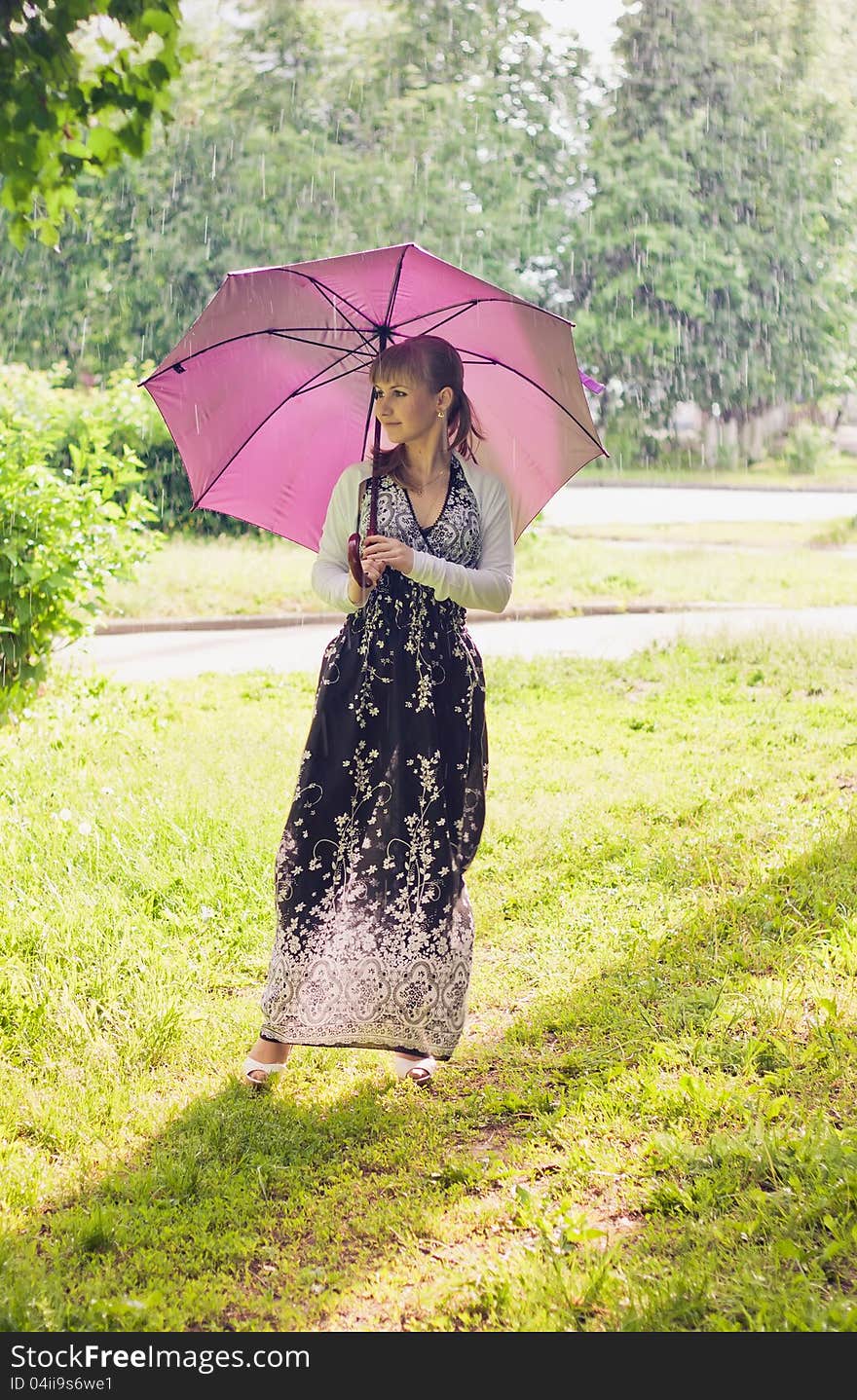 Woman with umbrella