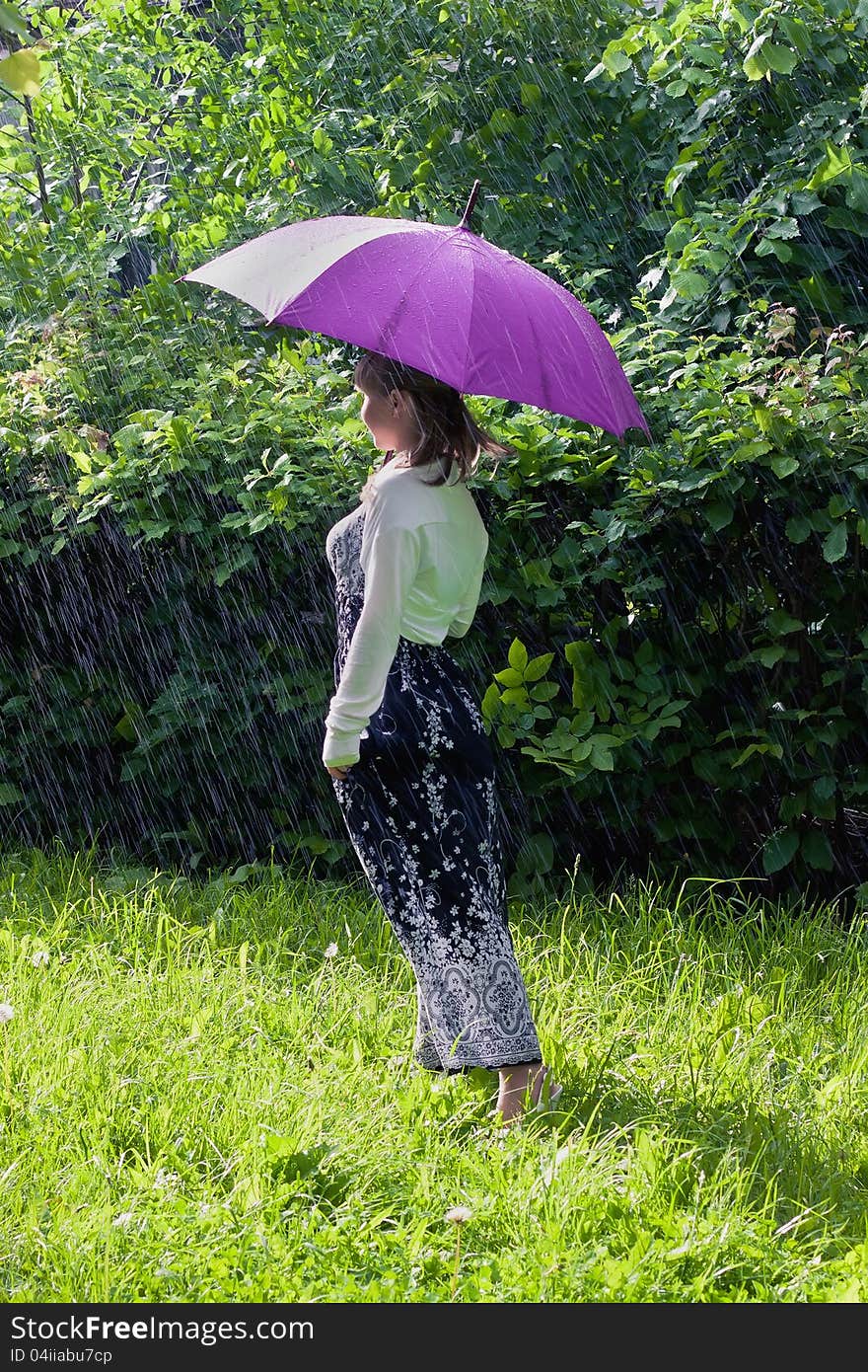 Woman with umbrella