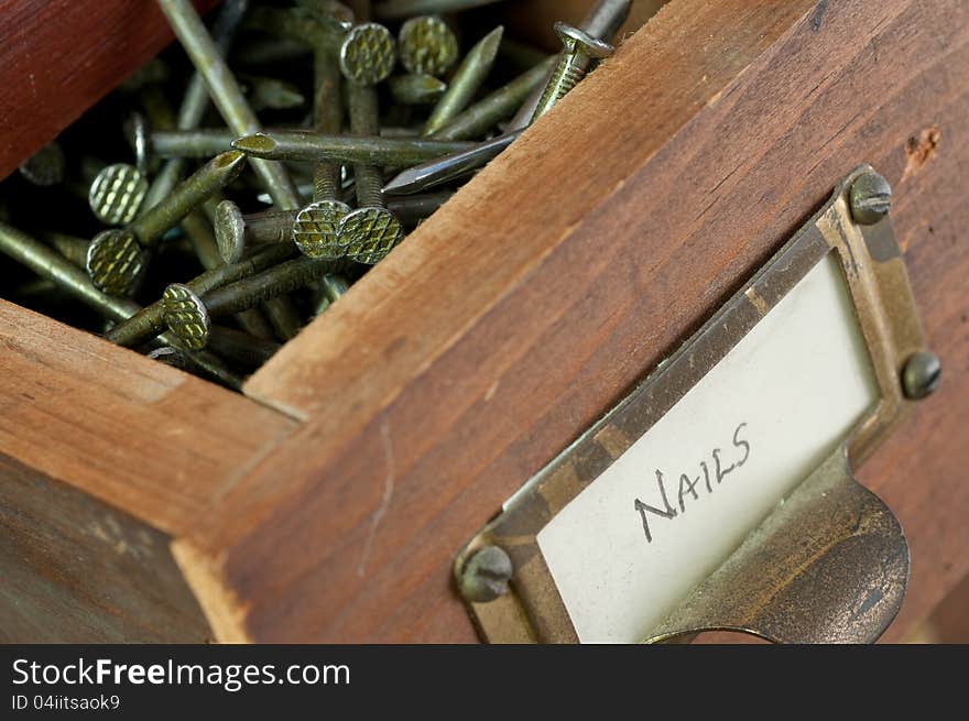 Tight Shot of Box of Nails