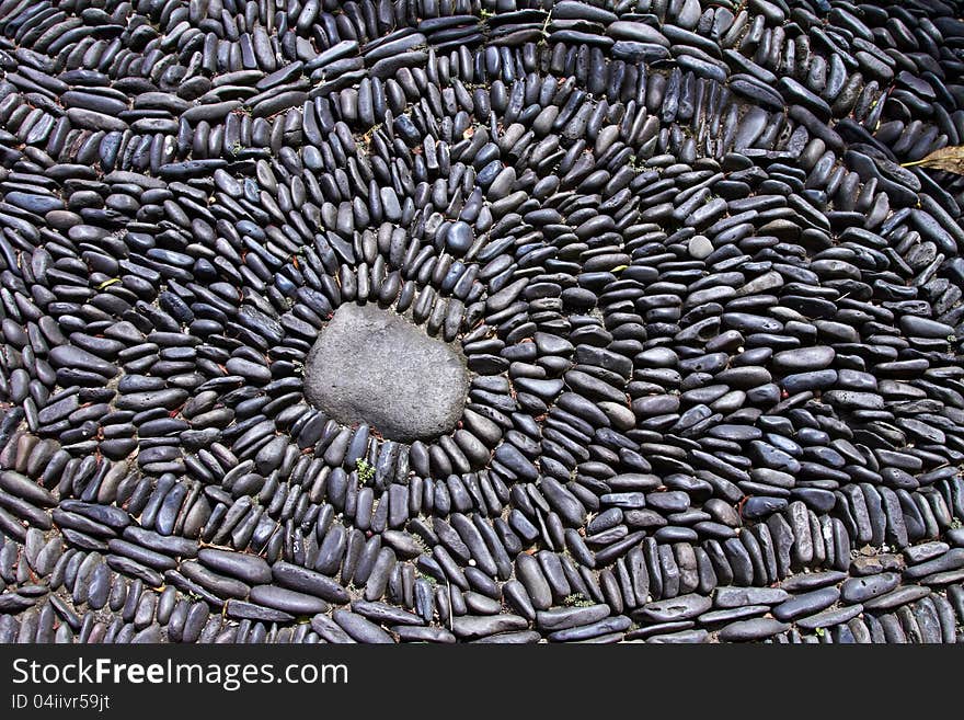 Pebble Mosaic Pavement Closeup For Background