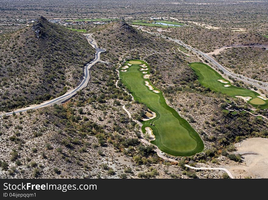 Desert Golf, green on brown